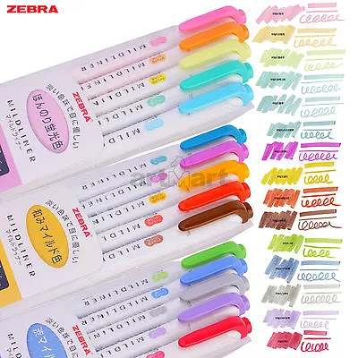 $14.85 • Buy Japan Zebra Art Pens 2 Sides Mildliner Mild Colors Highlighter Paint Markers Set