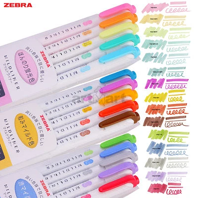 $14.85 • Buy Japan Zebra Art Pens 2 Sides Mildliner Mild Colors Highlighter Paint Markers Set