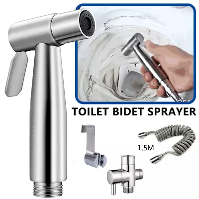 Hand Held Douche Toilet Bidet Sprayer Bathroom Shower Water Spray Head Hose Kit • £7.99