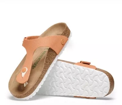 Birkenstock Gizeh Vegan Canvas Textile Thong Sandals Orange Papaya NIB EU 40 • $99.98