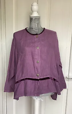 SAHARA Lilac Linen Artsy Jacket Size M • £20