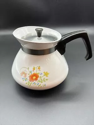 Vintage Corning Ware Wildflower Tea Pot 6 Cup P-104 With Metal Lid Kettle Coffee • $14