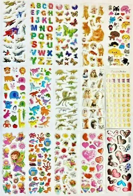 1-50 Kids 3D Reward Chart Scrapbook School Cartoon Art & Craft Stickers Sheets • £1.15