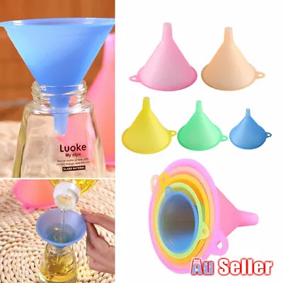 $10.55 • Buy 5Pcs Medium Liquid Plastic Funnel Kitchen Funnel Set Variety Large Small