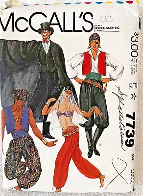 80’s McCalls Pattern 7739 Costumes Pirate Arabian Genie Belly Dancer Cape Sz LG • $9.95