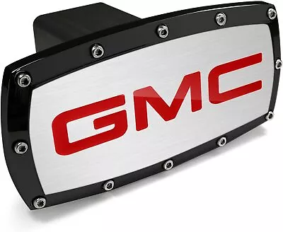 GMC Red Engraved Logo Black Billet Trailer Tow Hitch Cover Official Licensed • $55.95