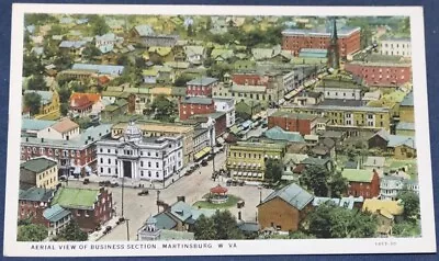 Aerial View Of Business Section Martinsburg WV Postcard  • $4.50