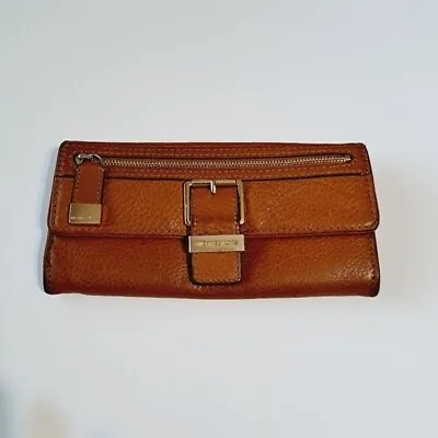 Michael Kors Carmel Leather Carry All Accordian Style Wallet • $38.99