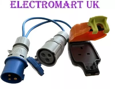 16a Plug To 16a Socket & 13a Waterproof Socket 2 Way Splitter Mains Hook Up 240v • £24.90