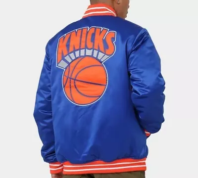 MITCHELL & NESS Logo New York Knicks Heavyweight Satin Jacket • $160