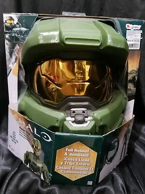 Adult Men XXL HALO Master Chief Deluxe Muscle Jumpsuit And Deluxe Full Helmet • $389.99