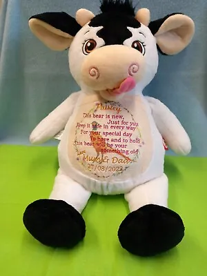£33 • Buy Printed Embroidered Teddy Cow - Gift Wedding Bridesmaid Page Boy Flower Girl