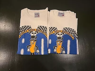 Lot Of 2 Planters Mr. Peanut Racing T Shirts L & XL 80th Birthday 1996 • $50
