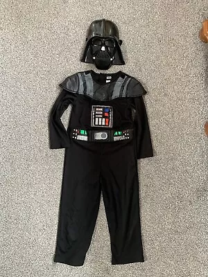 Darth Vader Star Wars 5-6 Yrs 110-116cm Outfit & Mask Black Fancy Dress Costume • £3.99