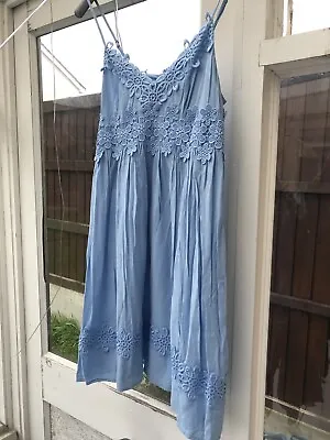 £30 • Buy Topshop Summer Dress 10 Baby Blue Doll Dress 
