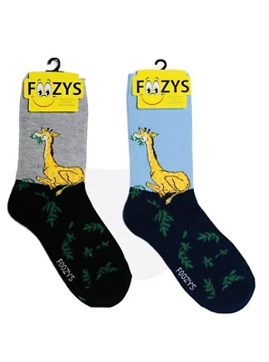 £4.86 • Buy New FOOZYS BRAND Ladies GIRAFFE Novelty Crew Socks Shoe Size 4-10 CHOOSE COLOR