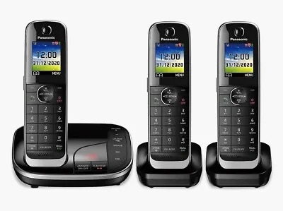 Panasonic KX-TGJ423EB DECT Cordless Telephone Answering Machine Trio B Grade • £49.99