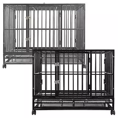 $164.99 • Buy Heavy-Duty Metal Dog Crate Cage - Indoor Outdoor Kennel Pen