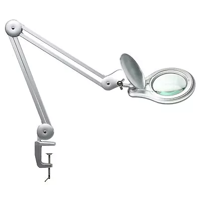 LED Magnifying Lamp With Clamp 5 Inch Magnifier Glass Lens Metal Swing Arm ... • $140.34