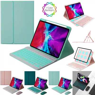 $56.99 • Buy For IPad 10th 9/8/7th Gen Air 4 5 Pro 11 Backlit Keyboard With Stand Case Cover