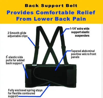 $17.99 • Buy New Heavy Weight Lift Lumbar Lower Back Waist Support Belt Brace Suspenders Work