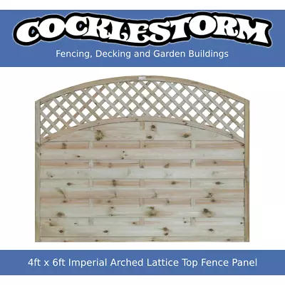 4ft High X 6ft Wide Timber Euro Arch Lattice Top Garden Fence Panel • £76.40