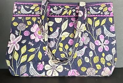 Vera Bradley Tote With Matching Wallet Floral Nightingale Birds Get Carried Away • $43