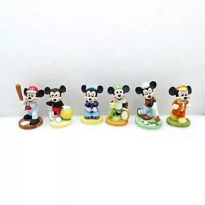$49.99 • Buy Vintage Lot Mickey Minnie Mouse Sports Figurines Walt Disney Gift Ware Porcelain