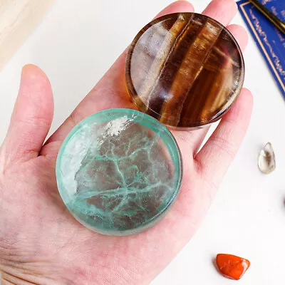  Natural Small Fluorite Round Bowl Crystal Quartz Charging Bowl Energy Healing • $9.76