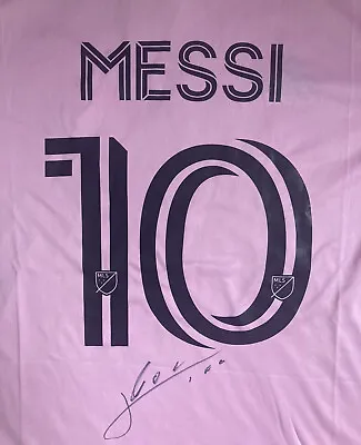 Lionel Messi #10 Hand Signed Football Shirt With COA • £450