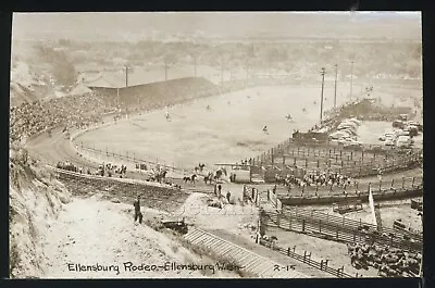 WA Ellensburg RPPC 1940's PARADE Entering RODEO STADIUM By Smith 2-15 • $11.99