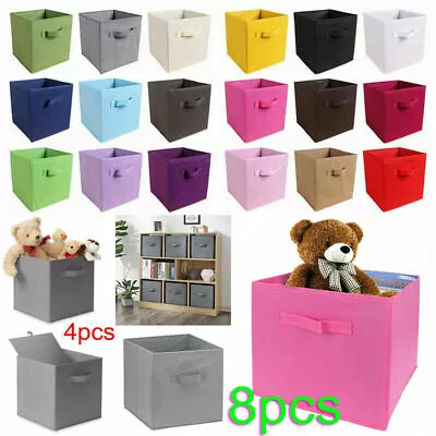 2X4X6X8X Foldable Storage Collapsible Box Home Clothes Organizer Fabric Cube • £6.99