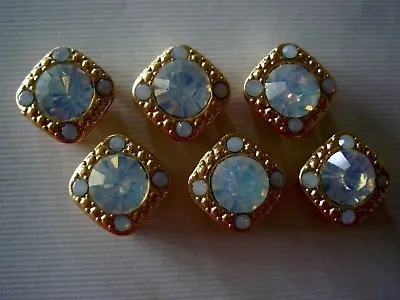 2 Hole Slider Beads Gaiety Pearly White Crystal  #6 • $6.95