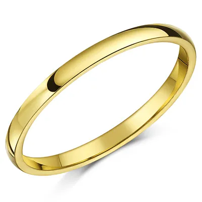 18ct Yellow Gold Ring Court Shaped Wedding Band Brand New Solid & Hallmarked 750 • £227