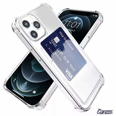 Clear Card Holder Bumper TPU Case Cover For IPhone X IPhone Xs MAX XR 11 12 Pro • $5.99