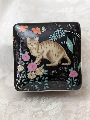 Vintage Action Ceramic Cat Trinket Box Made In Japan • $20