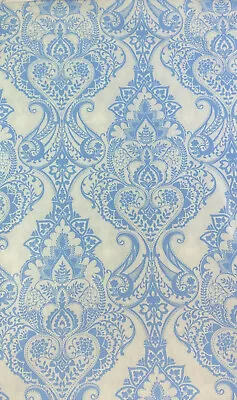 Baroque Medallion Vinyl Tablecloths White And Blue Assorted Sizes  • $12.99