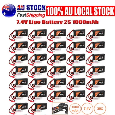 1000mAh 7.4V 2S Lipo Battery PH2.0 &JST Plug Axial SCX24 1/10 1/16 1/18 1/24 AU • $317.28