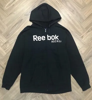 Reebok Hockey Black Classic Men Full Zip Hoodie L • £15