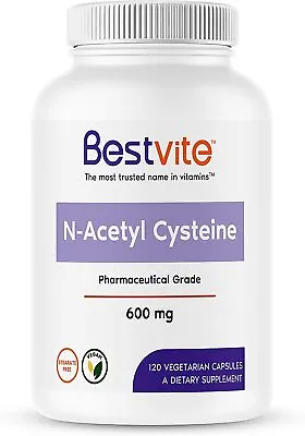 N-Acetyl Cysteine 600mg (NAC) (120 Vegetarian Capsules) -No Stearates- Non GMO • $15.99