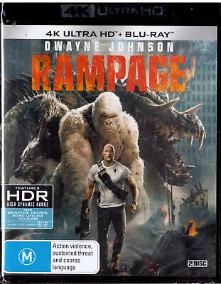 Rampage 4K Ultra HD Blu-ray NEW Region B Dwayne Johnson • $25