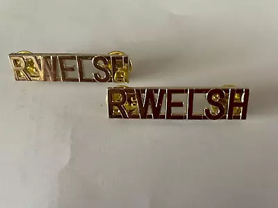 British Army Shoulder Titles Pair - The Royal Welsh - R Welsh - Pin Fitting NEW • £10