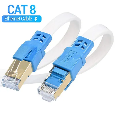 $7.99 • Buy Cat 8 Ethernet Cable High Speed Flat Internet Cable LAN Network 40Gbps 2000MHz