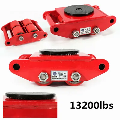 4pcs 6T Machinery Mover Transport Dolly Skate 4 Rollers W/ 360° Rotation Cap • $152