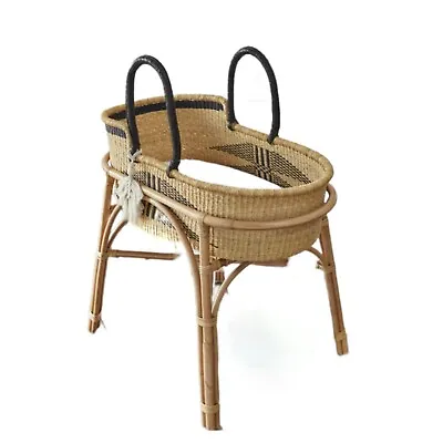 Handmade Baby Bassnet With Cane Stand And Mattress Moses Baby Basket Baby Bed • $165