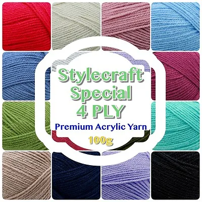 Stylecraft SPECIAL 4 PLY Premium Acrylic Knitting/ Crochet Yarn Wool 100g Ball • £3.05