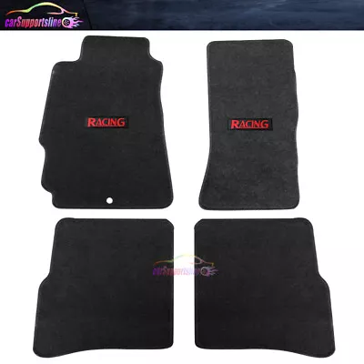 Fit For 04-12 Mazda RX8 Black Nylon Floor Mats Front Rear Carpet W/ Red Racing • $57.99