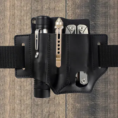 Tactical Multi Tool Belt Leather Bag Portable Tool Storage Holster Waist Pocket • $13.99