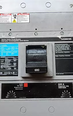 Siemens LXD62B600 2-Pole 600Amp 600V Circuit Breaker - Gray • $575