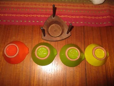 4 Vintage MCM Ceramic Pottery Stacking Ashtrays Pacific Stoneware Inc. 1968 • $30